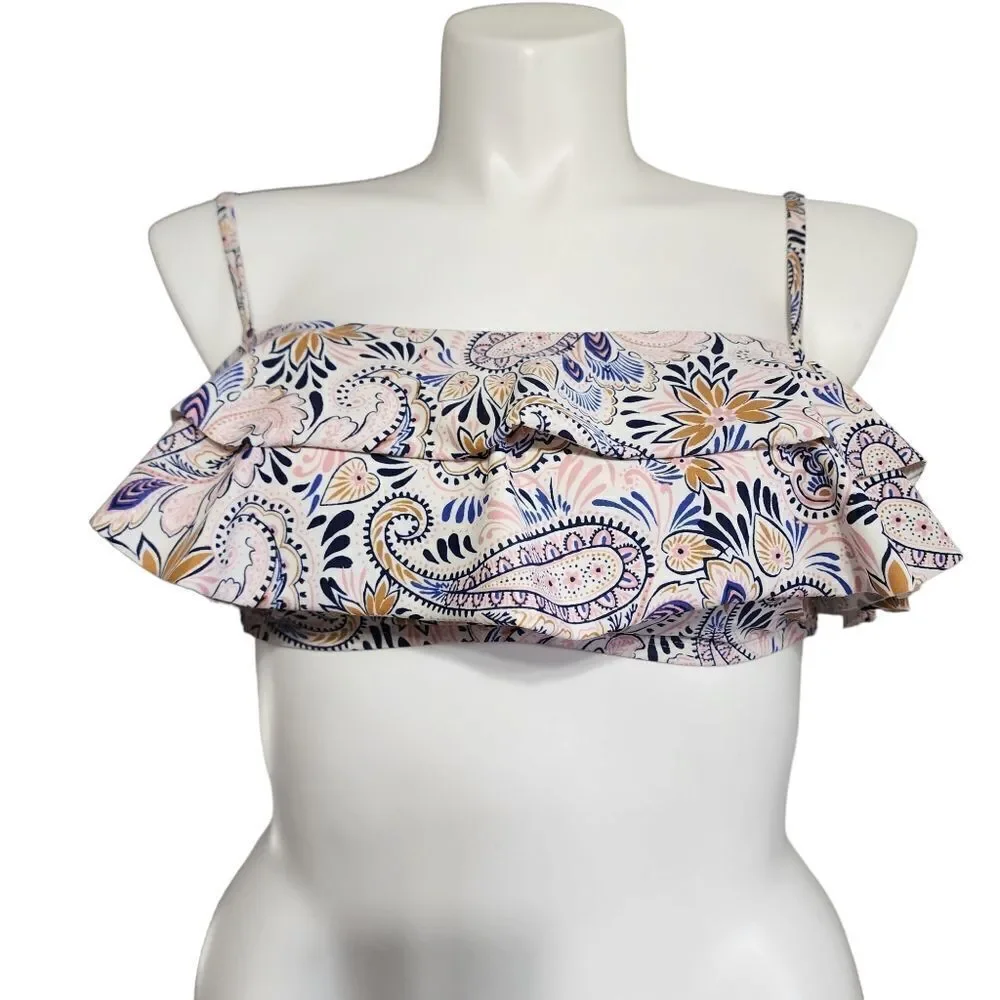 Kona Sol pink & blue paisley bikini top